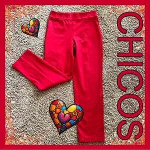CHICO’S RED PANTS-SLACKS ~ Sz XS - Chico’s 0 Short